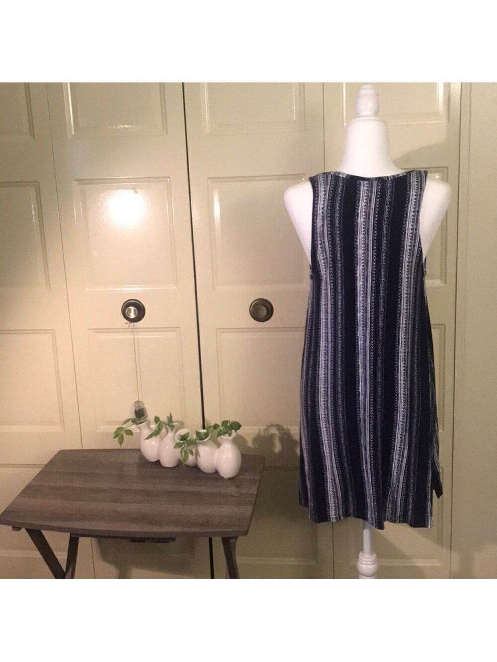 ONE CLOTHING LOS ANGELES BLUE WHITE STRIPED DRESS - Picture 3 of 5